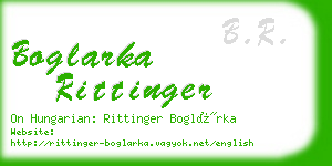 boglarka rittinger business card